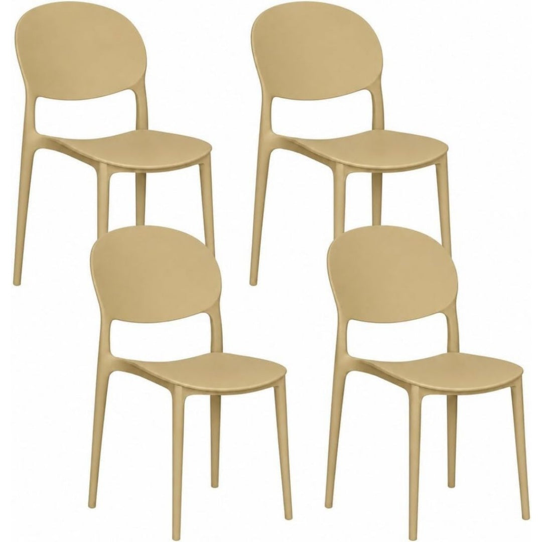 Robusto e Impilabile Sedie per tavolo da giardino Beige