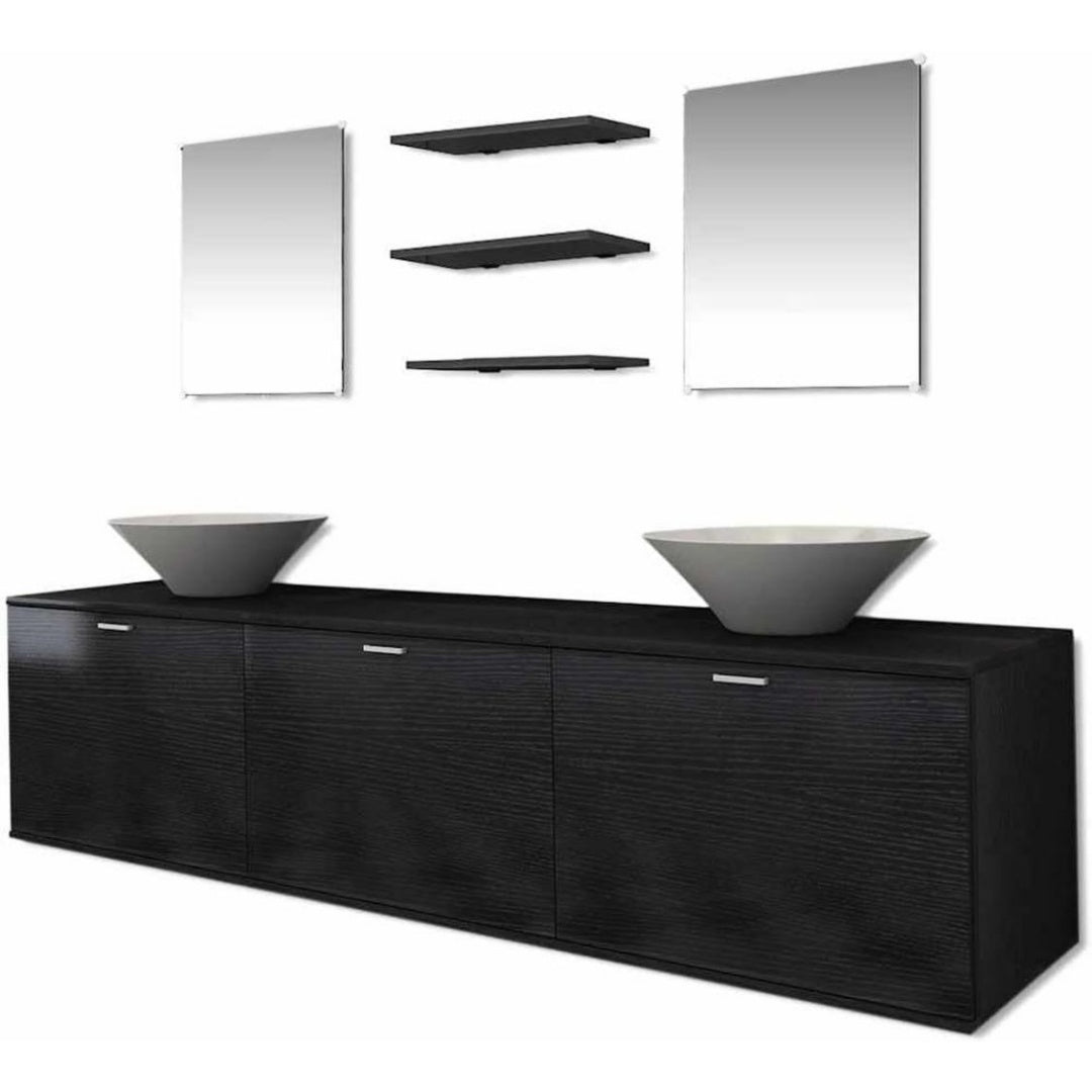 Robusto Set arredo bagno Nero