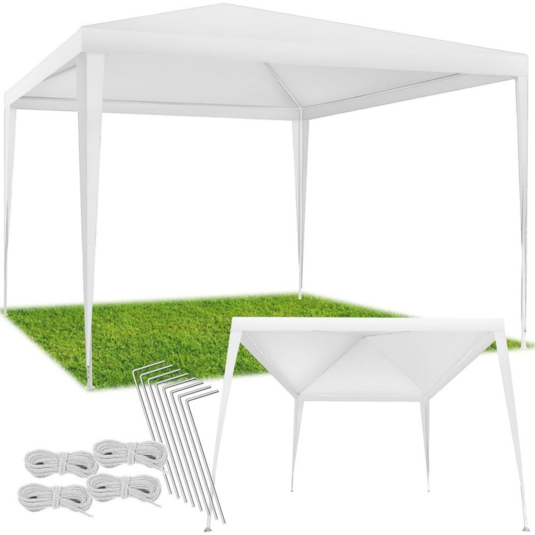 Metallo Gazebo Bianco Pieghevole