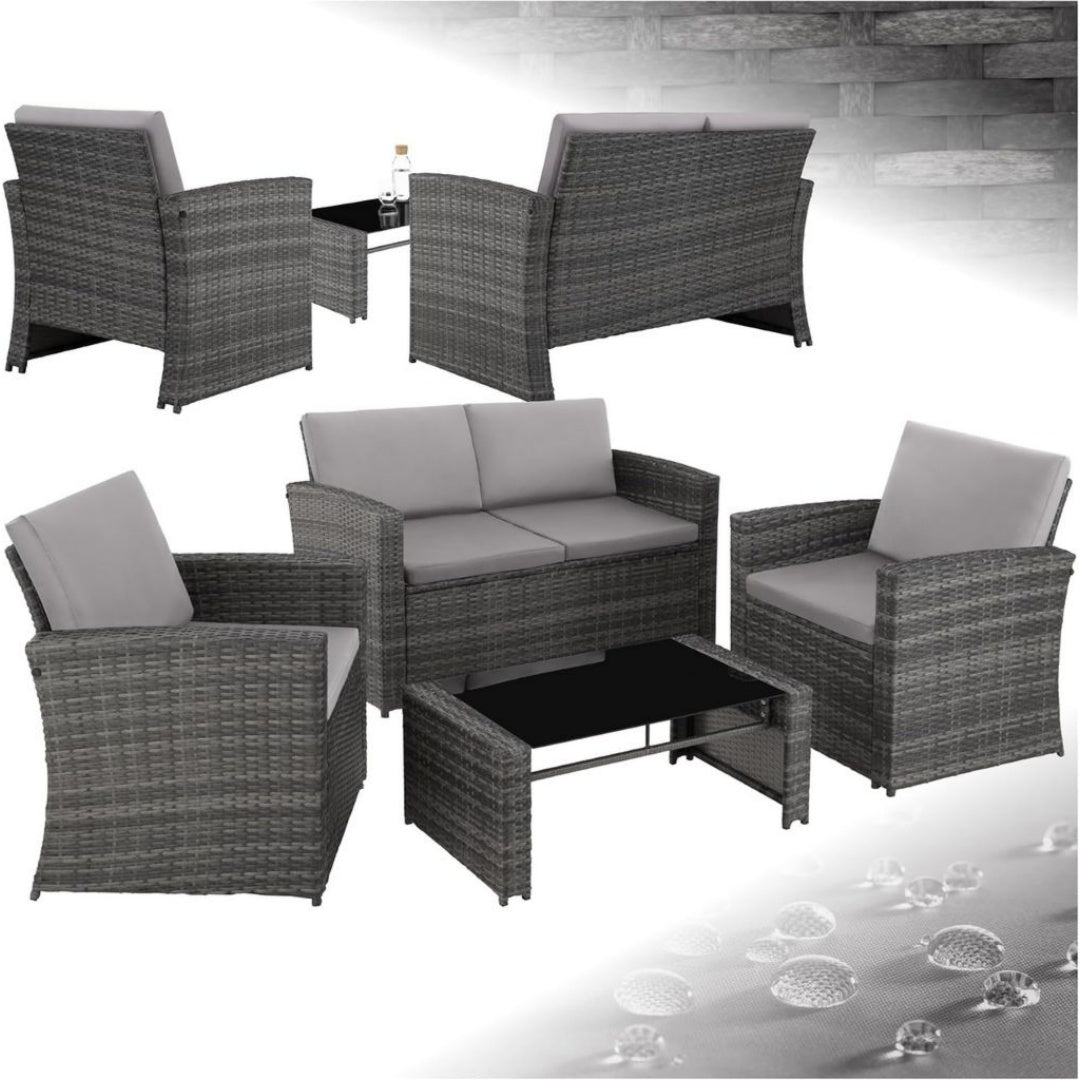 Set da conversazioni in Rattan Grigio
