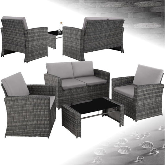 Set da conversazioni in Rattan Grigio